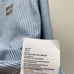 Pre Order Blue Pin Stripe Luxury Logo Short & Shirt Set