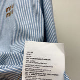Pre Order Blue Pin Stripe Luxury Logo Short & Shirt Set