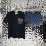 Pre Order Luxury Logo Detail Sparkle Short & T-shirt Set