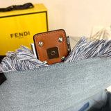 Pre Order Frayed Denim Double Letter Design Handbag