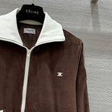 Pre Order Brown Velvet Jersey Tracksuit