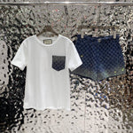 Pre Order Luxury Logo Detail Sparkle Short & T-shirt Set