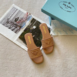 Pre Order Leather Slides With Crochet Detail