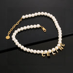 Pre Order Luxury Pearl Logo Gold Necklace
