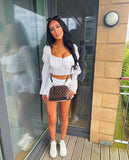 Pre Order White Ruffle Top & Short Set