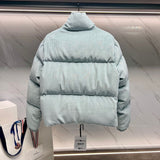 Pre Order Cord Blue Puffer Luxury Logo Coat