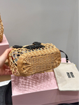 Pre Order Luxury Black Logo Design Basket Handbag