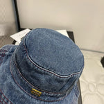 Pre Order Luxury Gold Logo Denim Bucket Hat