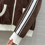 Pre Order Brown Velvet Jersey Tracksuit