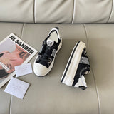 Pre Order Luxury Side Logo Design Frayed Platform Trainers
