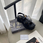 Pre Order Luxury Gold Logo Double Strap Sandals