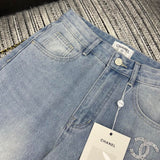 Pre Order Luxury Logo Design Ripped Flared Jeans