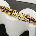 Pre Order Diamanté Luxury Logo Bracelet & Necklace Set