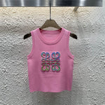 Pre Order Luxury Large Logo Design Sleevless Top (3 Colours)