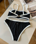 Pre Order Luxury Small Diamanté Logo Back Bikini Set