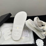 Pre Order Crochet Luxury Gold Logo Sandals