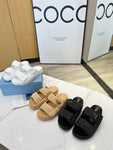 Pre Order Luxury Logo Crochet Double Strap Slides
