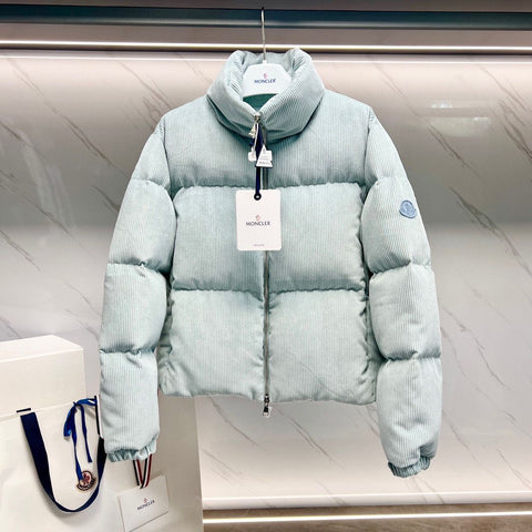 Pre Order Cord Blue Puffer Luxury Logo Coat