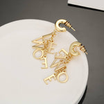 Pre Order Gold Luxury Letter Logo Earrings