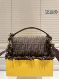Pre Order Luxury Double Initial Tassle Detail Hand/Cross Bag In Brown