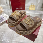 Pre Order Luxury Logo Buckle Design Platform Slides