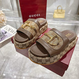 Pre Order Luxury Logo Buckle Design Platform Slides