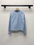 Pre Order Blue Pin Stripe Luxury Logo Short & Shirt Set