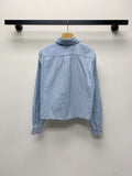 Pre Order Blue Pin Stripe Luxury Logo Short & Shirt Set