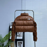 Pre Order Cropped Puff Coat In Brown