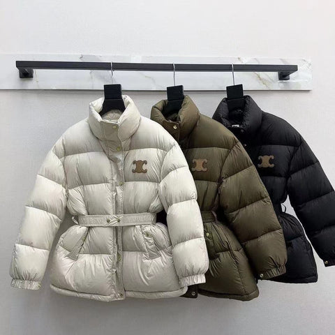 Pre Order Luxury Logo Belted Puffer Coat