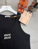 Pre Order Sparkle Logo Detail Ribbed Vest Top