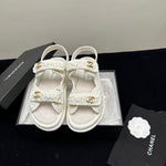 Pre Order Crochet Luxury Gold Logo Sandals