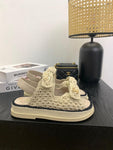 Pre Order Crochet Luxury Gold Logo Sandals