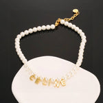 Pre Order Luxury Pearl Logo Gold Necklace