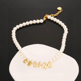 Pre Order Luxury Pearl Logo Gold Necklace