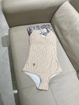 Pre Order Luxury Nude Cd Logo Design Cross Back Swimsuit