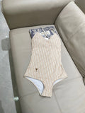 Pre Order Luxury Nude Cd Logo Design Cross Back Swimsuit