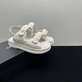Pre Order Crochet Luxury Gold Logo Sandals