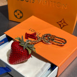 Pre Order Strawberry Luxury Logo Keychain