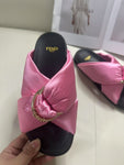 Pre Order Luxury Satin Pink Slides (2 Styles)