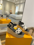 Pre Order Luxury Black Logo Wedges