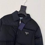 Pre Order Cropped Luxury Logo Puffer Collar Coat