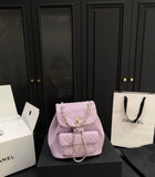 Pre Order Luxury Logo Double Chain  Backpack (6 Colours)