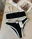 Pre Order Luxury Small Diamanté Logo Back Bikini Set