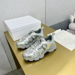 Pre Order Luxury Logo Trainers In Grey/Silver