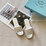 Pre Order Leather Slides With Crochet Detail