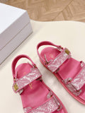 Pre Order Luxury Logo Pink Sandals