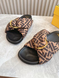 Pre Order Luxury Logo Cushion Cross Slides