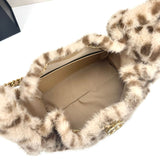 Pre Order Leopard Print Fur Luxe Gold Chain Bag