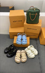 Pre Order Luxury Logo Multi Strap Wedges